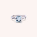 Carica l’immagine nella galleria, Anello Selene Acquamarina Oro bianco - Varengo Gioielli