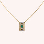 Carica l’immagine nella galleria, Girocollo Athena Smeraldo Oro giallo - Varengo Gioielli