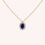 Load image into Gallery viewer, Girocollo Iris Zaffiro 6x4 Oro giallo - Varengo Gioielli