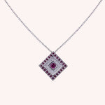 Load image into Gallery viewer, Girocollo Phoebe Rubini Oro bianco - Varengo Gioielli