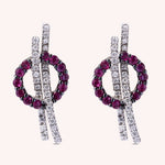 Carica l’immagine nella galleria, Orecchini Elettra Rubini Oro bianco - Varengo Gioielli