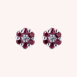 Load image into Gallery viewer, Orecchini Flora Rubini Oro bianco - Varengo Gioielli