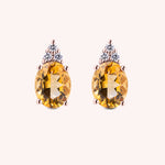 Load image into Gallery viewer, Orecchini Tiche Citrini Oro rosa - Varengo Gioielli