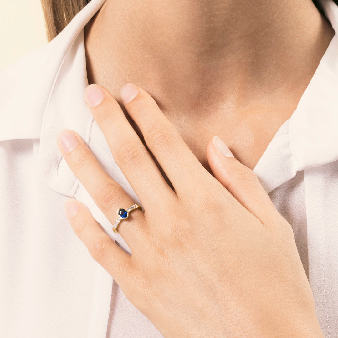 Anello Estia Zaffiro 2