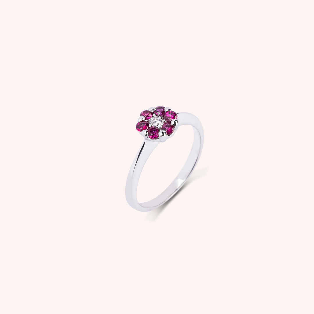 Anello Flora Rubini