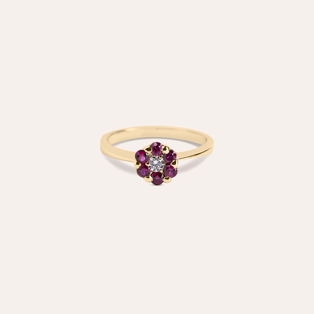 Anello Flora Rubini