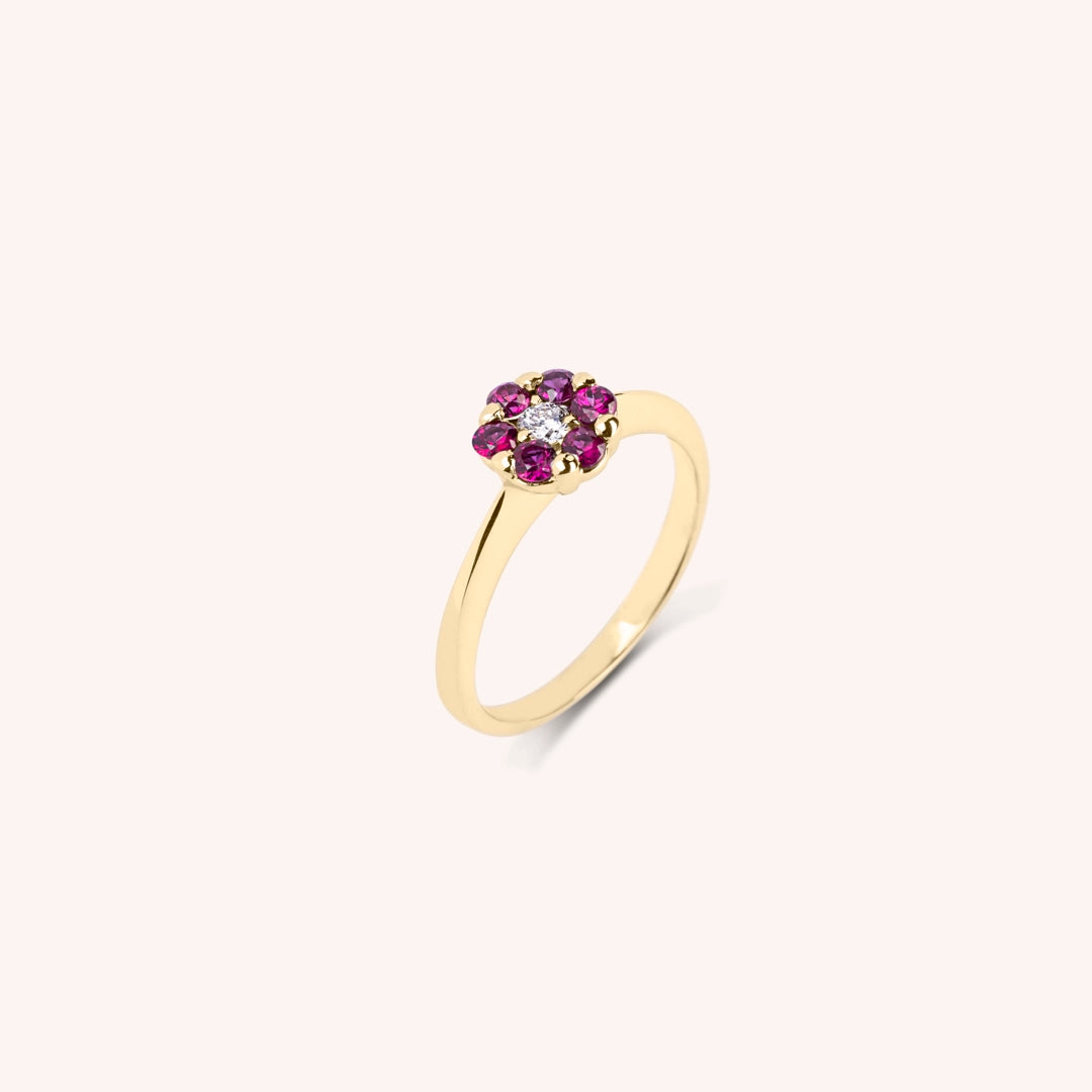Anello Flora Rubini