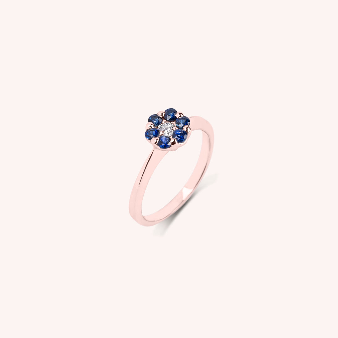 Anello Flora Zaffiri