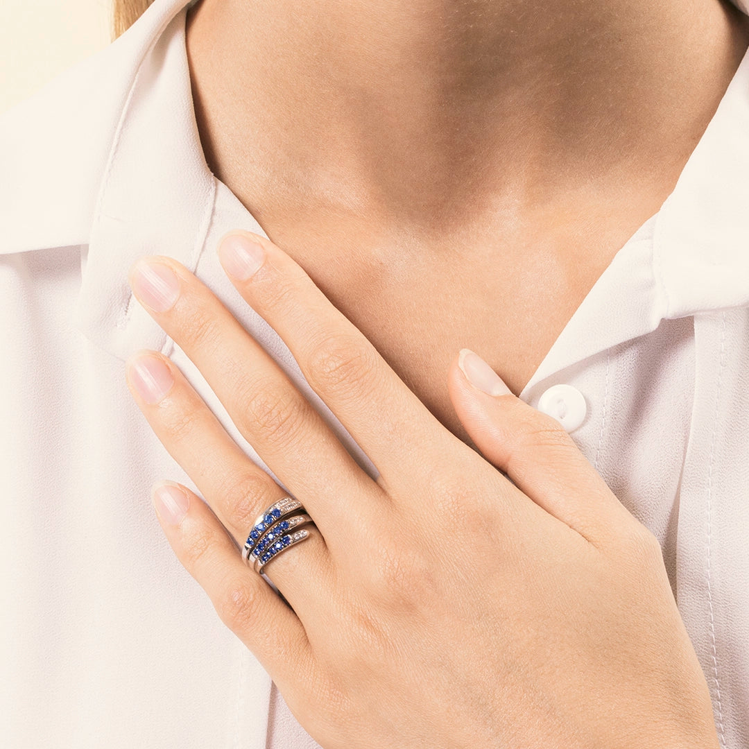 Anello Ilizia Zaffiri Piccolo