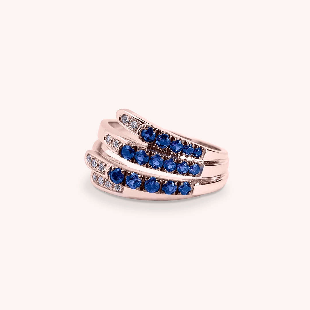 Anello Ilizia Zaffiri Piccolo