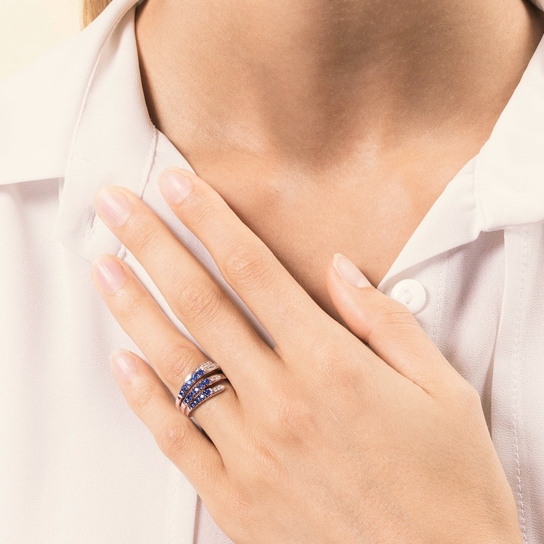 Anello Ilizia Zaffiri Piccolo