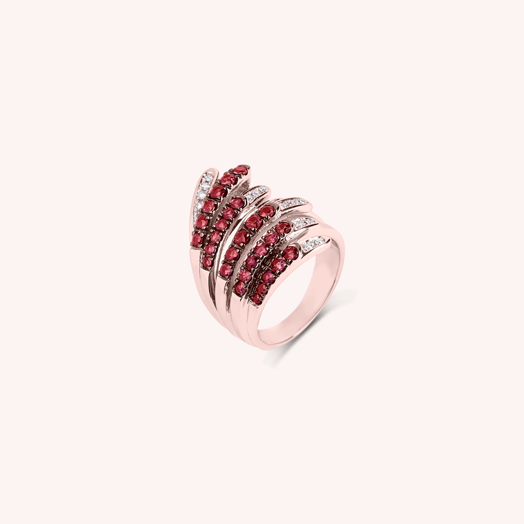 Anello Ilizia Rubini Grande