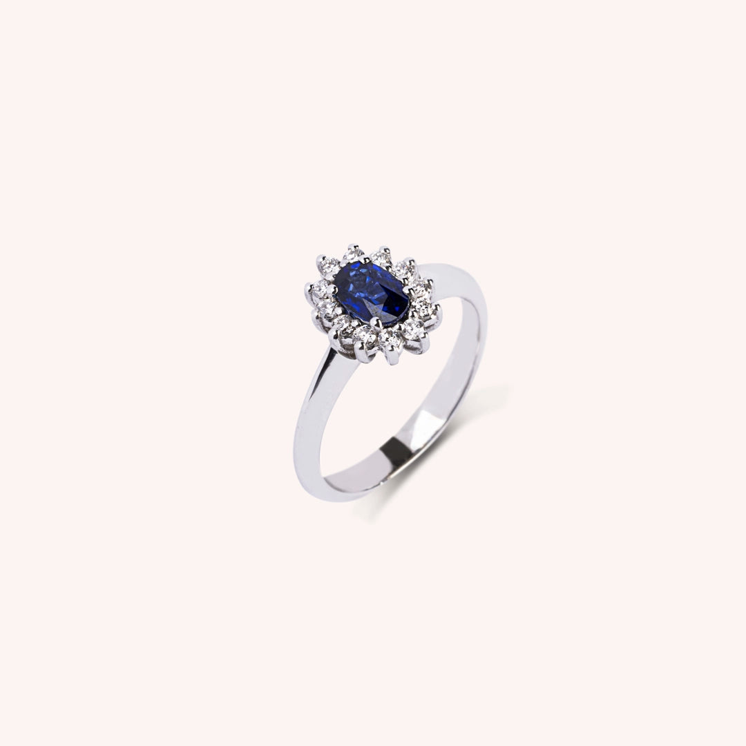 Anello Iris Zaffiro 6x4