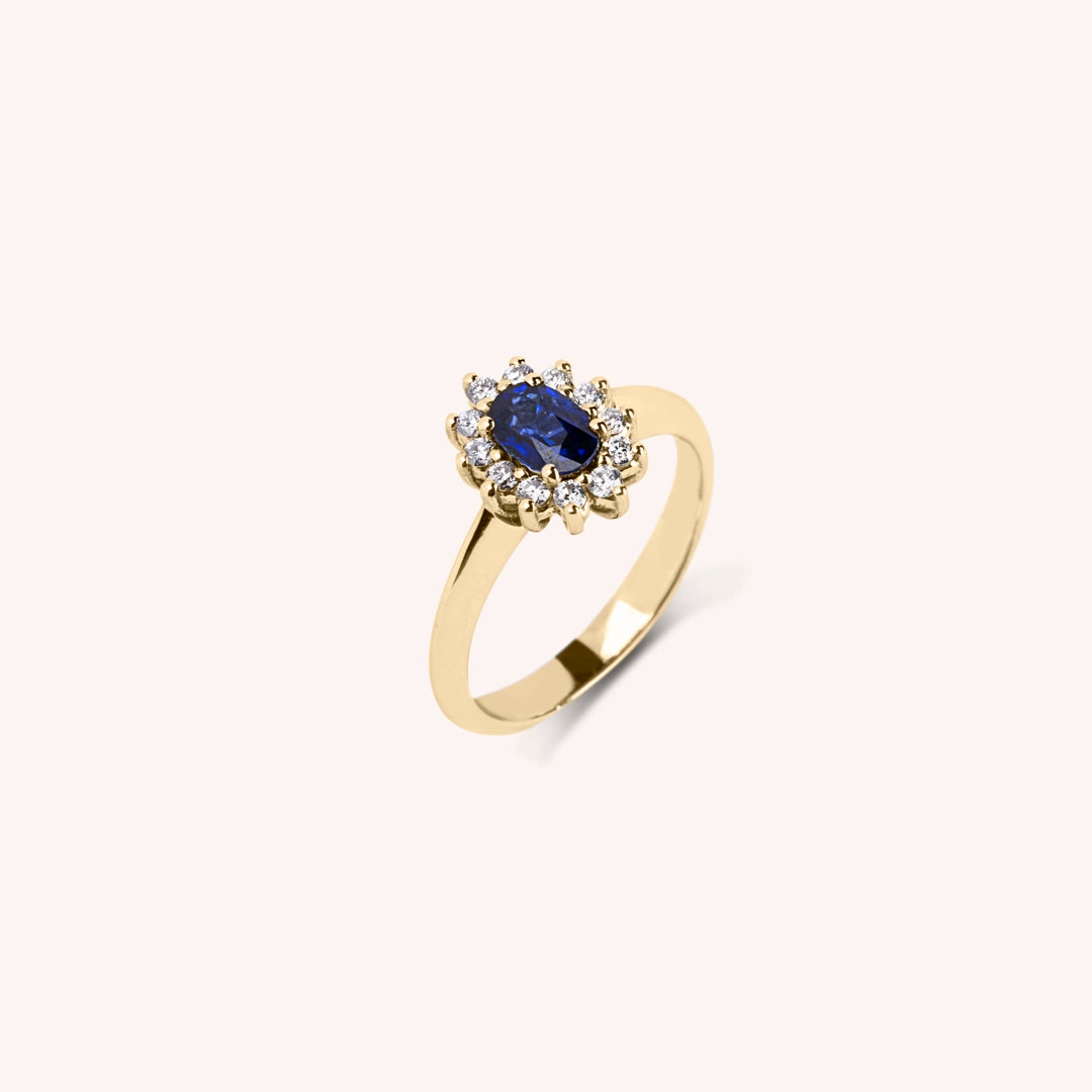 Anello Iris Zaffiro 6x4
