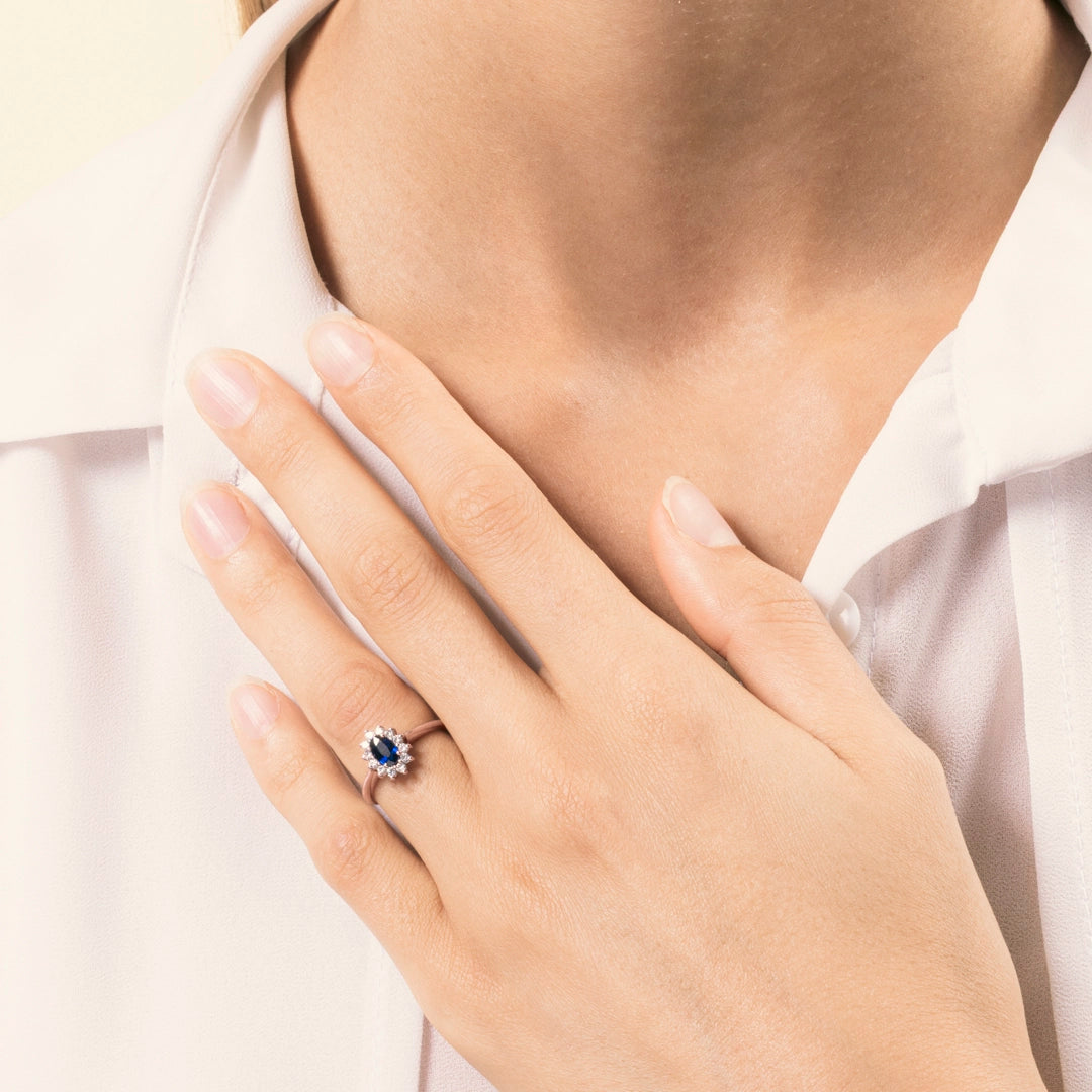 Anello Iris Zaffiro 6x4