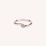 Carica l’immagine nella galleria, Anello solitario iride in oro rosa con diamante - vista frontale - Varengo Gioielli
