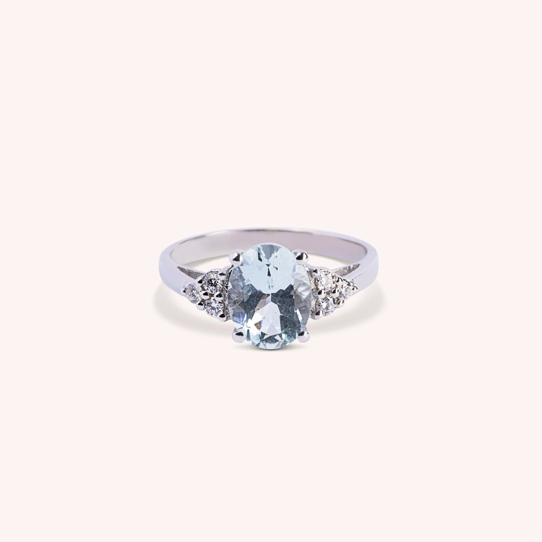 Anello Tiche Acquamarina