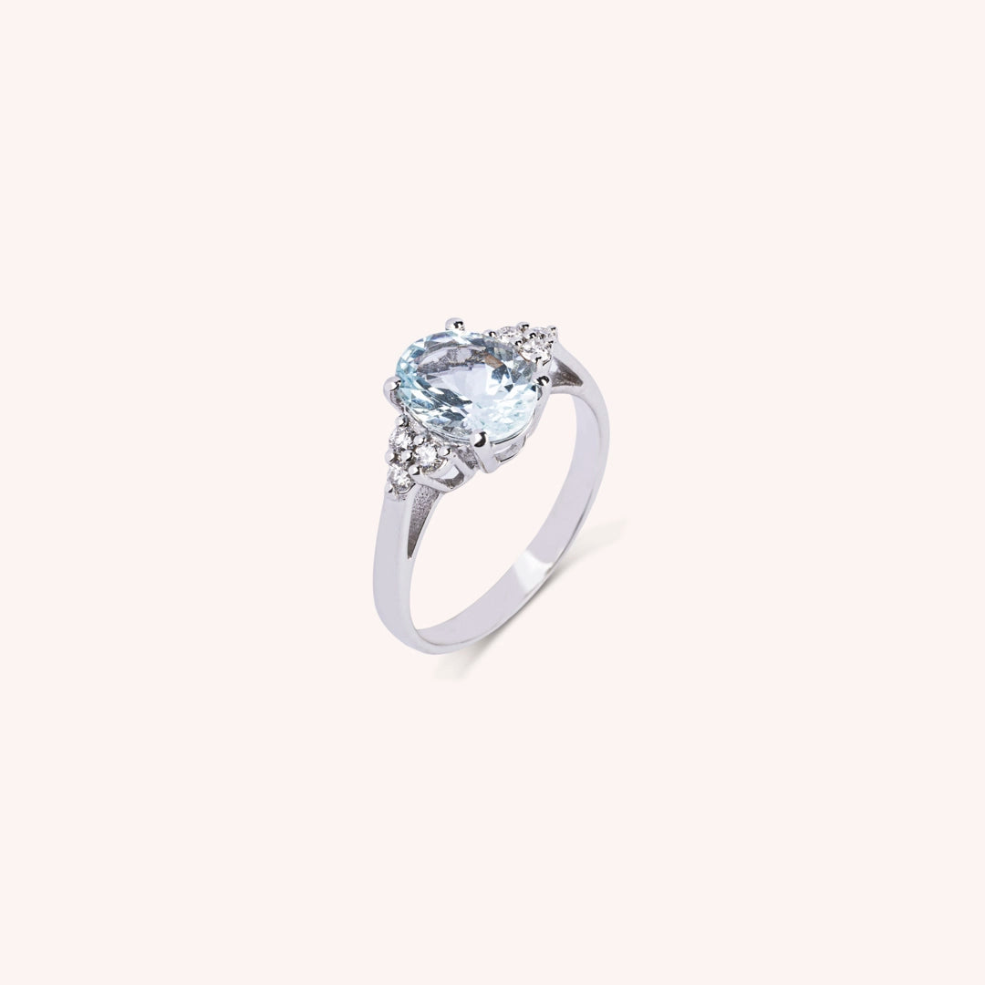 Anello Tiche Acquamarina