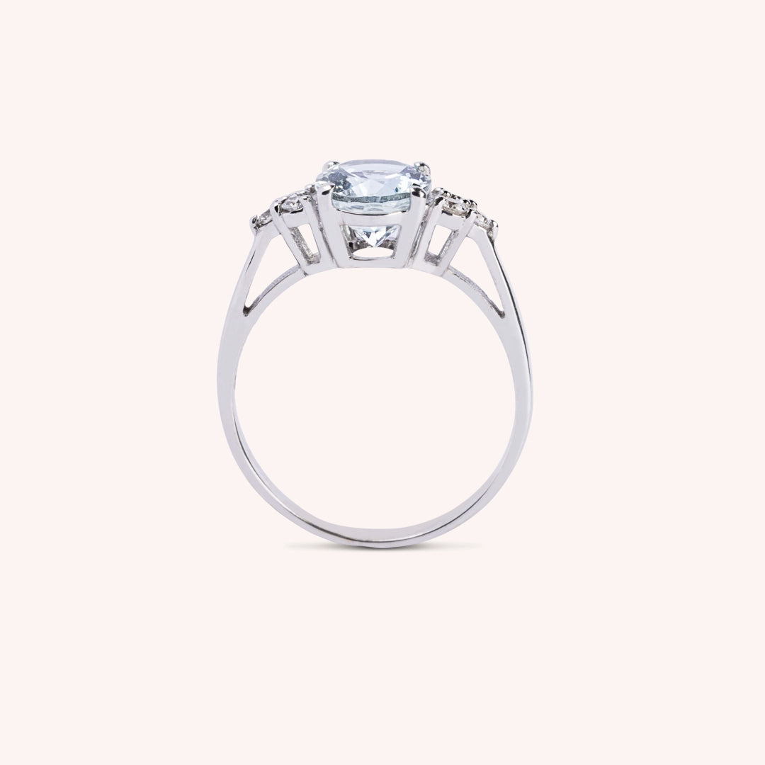 Anello Tiche Acquamarina