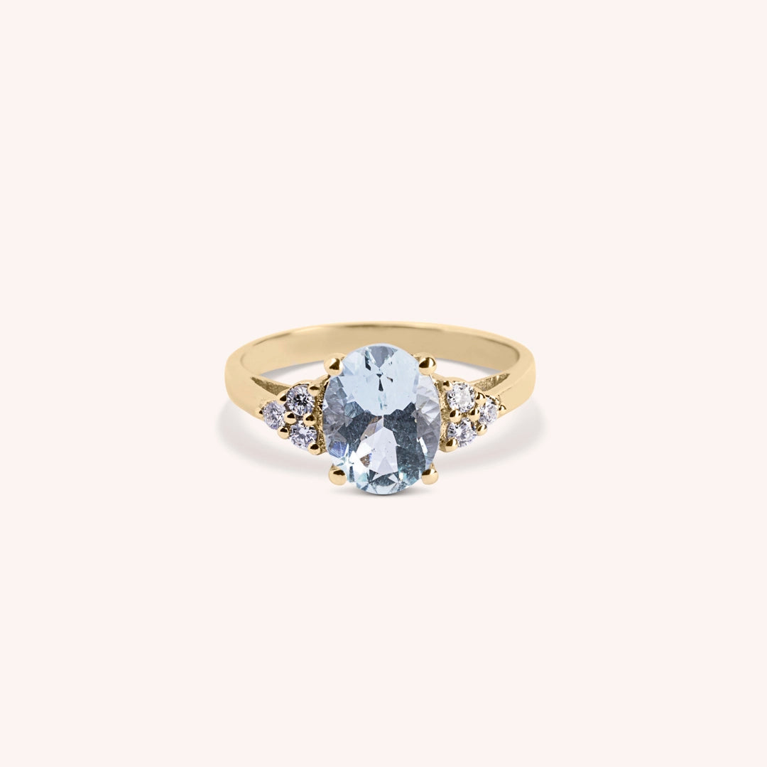 Anello Tiche Acquamarina