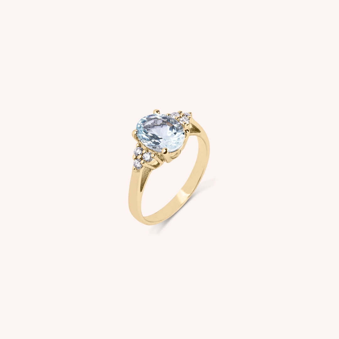 Anello Tiche Acquamarina