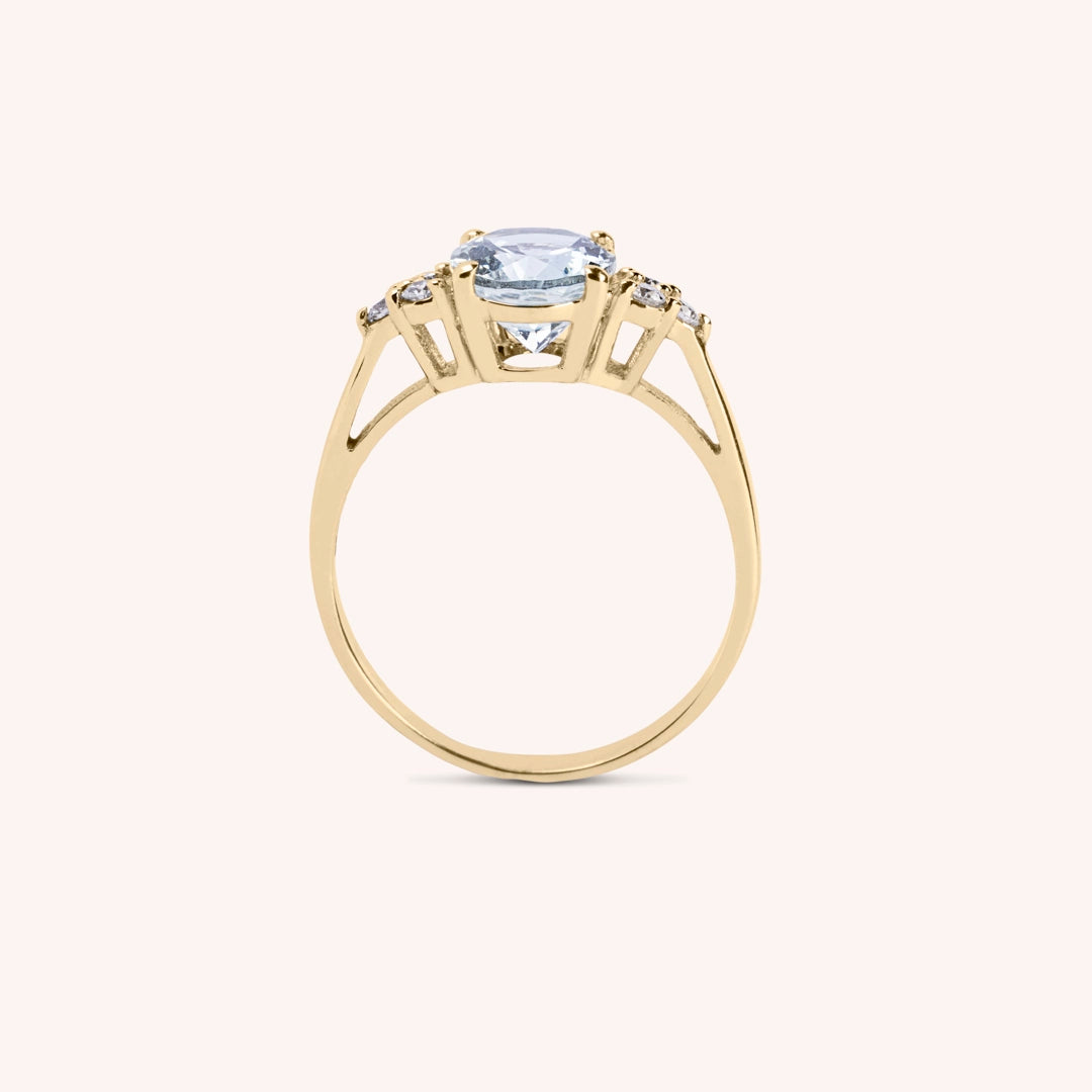 Anello Tiche Acquamarina