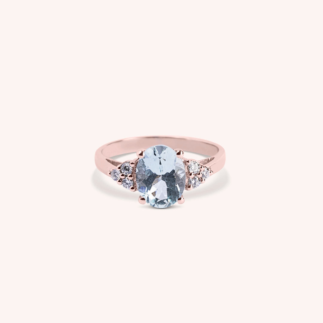 Anello Tiche Acquamarina