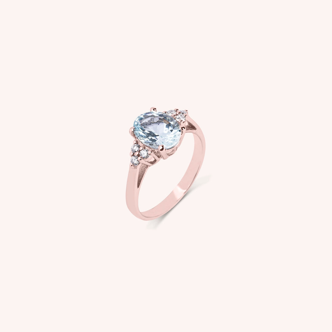 Anello Tiche Acquamarina