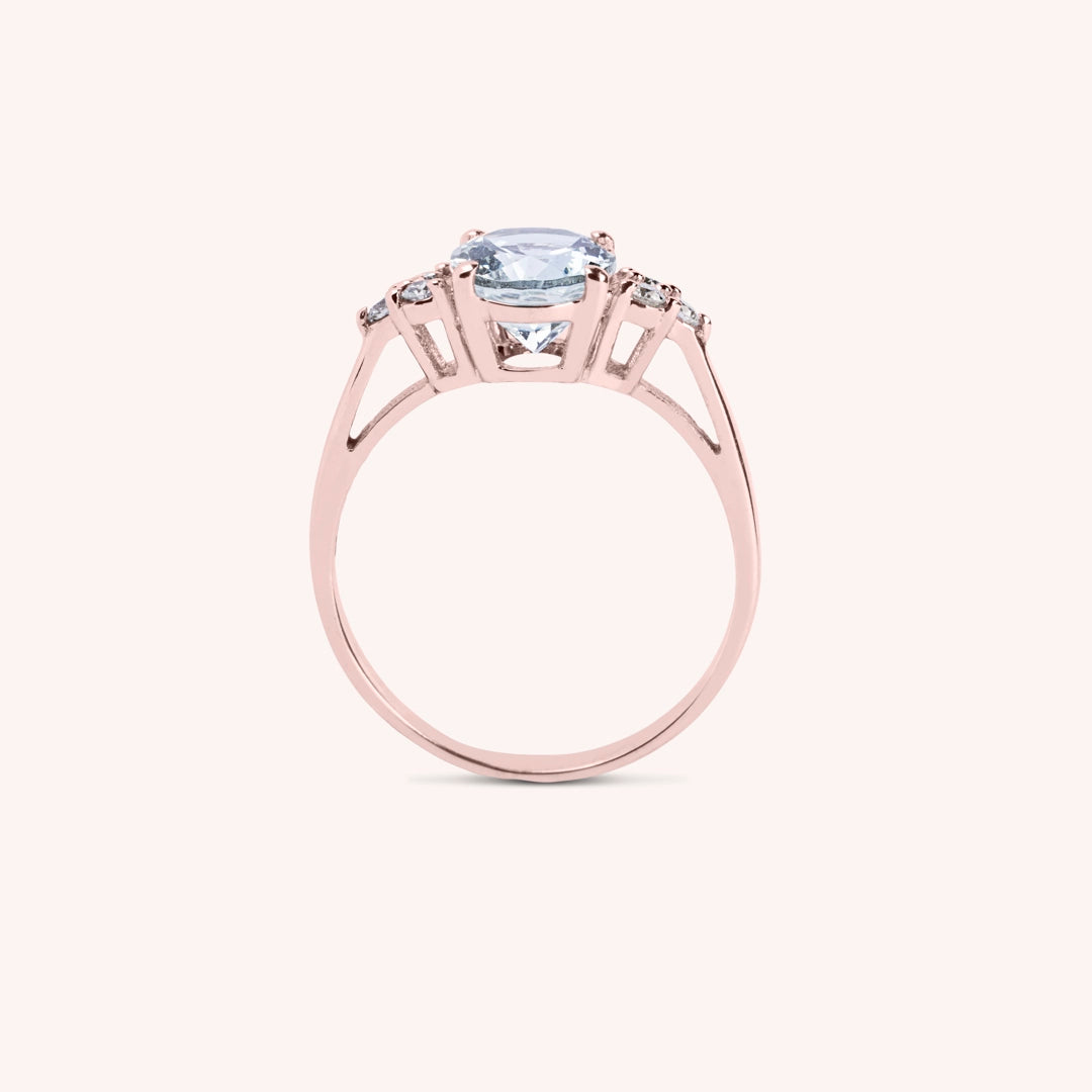 Anello Tiche Acquamarina