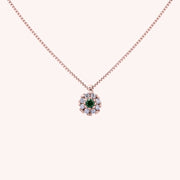 Girocollo Clio Smeraldo Oro rosa - Varengo Gioielli