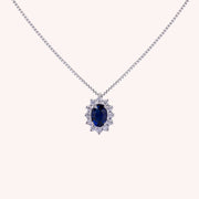 Girocollo Iris Zaffiro 5x7 Oro bianco - Varengo Gioielli