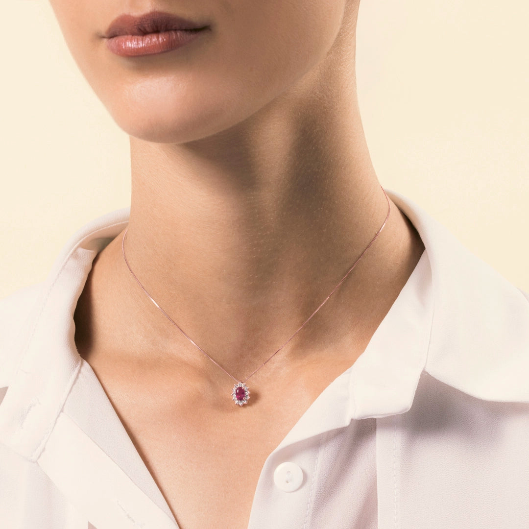 Girocollo Iris Rubino 6x4 - Varengo Gioielli