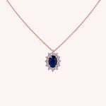 Load image into Gallery viewer, Girocollo Iris Zaffiro 5x7 Oro rosa - Varengo Gioielli
