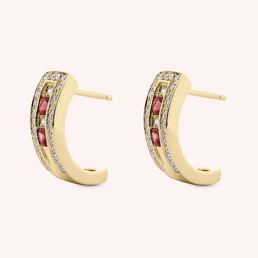 Orecchini Athena Rubini - Varengo Gioielli