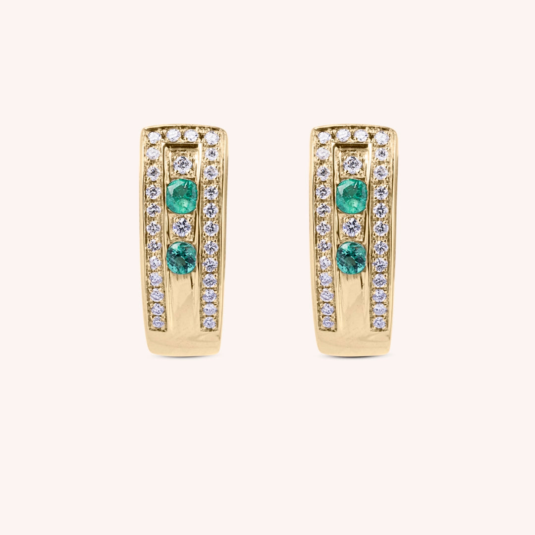 Orecchini Athena Smeraldi Oro giallo - Varengo Gioielli