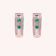 Orecchini Athena Smeraldi Oro rosa - Varengo Gioielli
