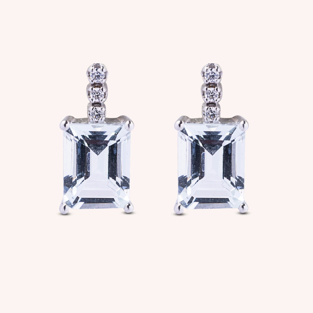 Orecchini Selene Acquamarine Oro bianco - Varengo Gioielli