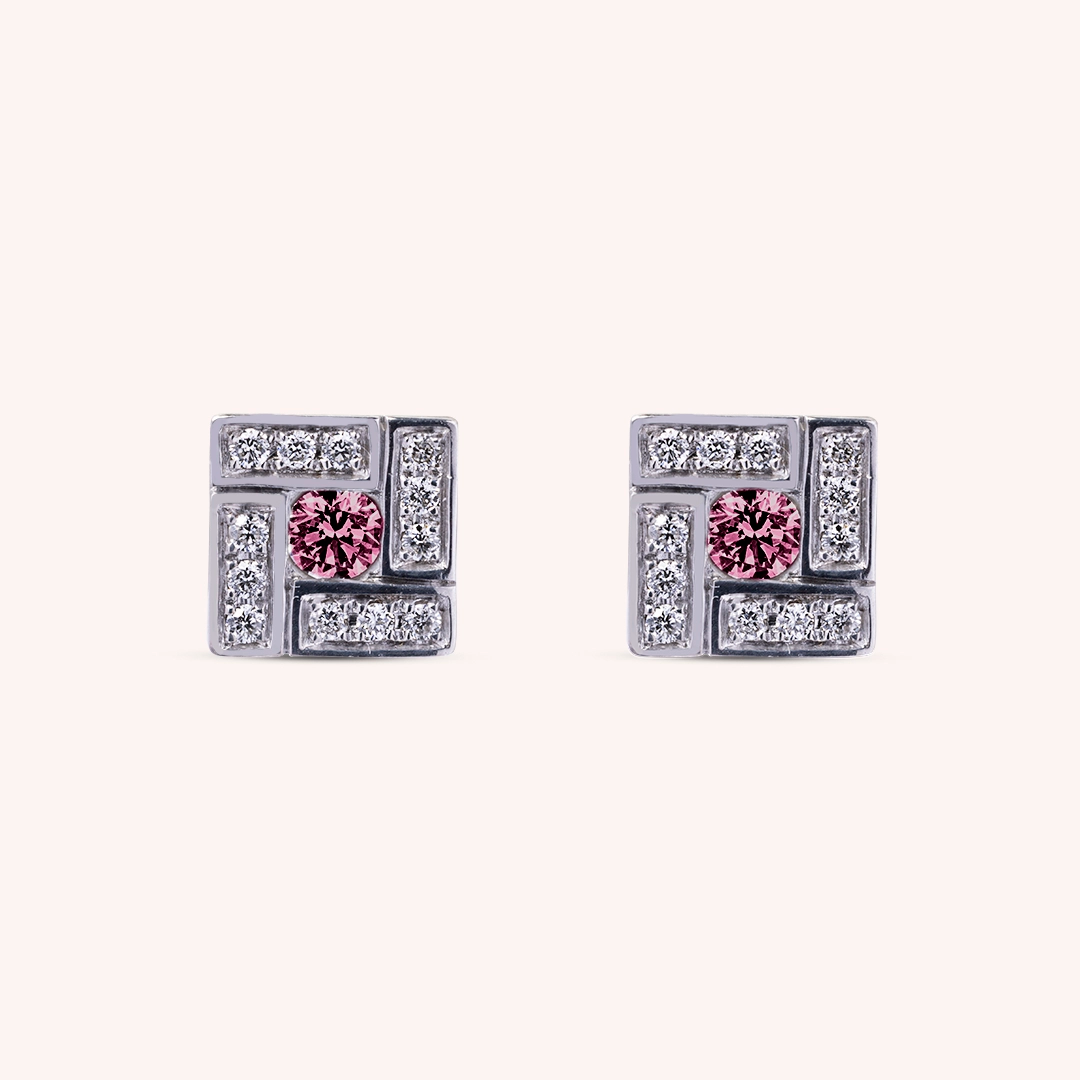 Orecchini Athena Rubini 2 Oro bianco - Varengo Gioielli