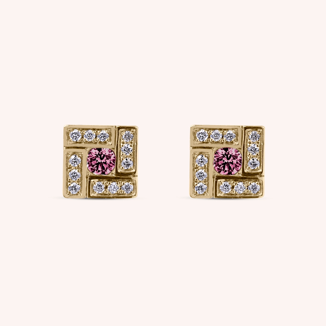 Orecchini Athena Rubini 2 Oro giallo - Varengo Gioielli