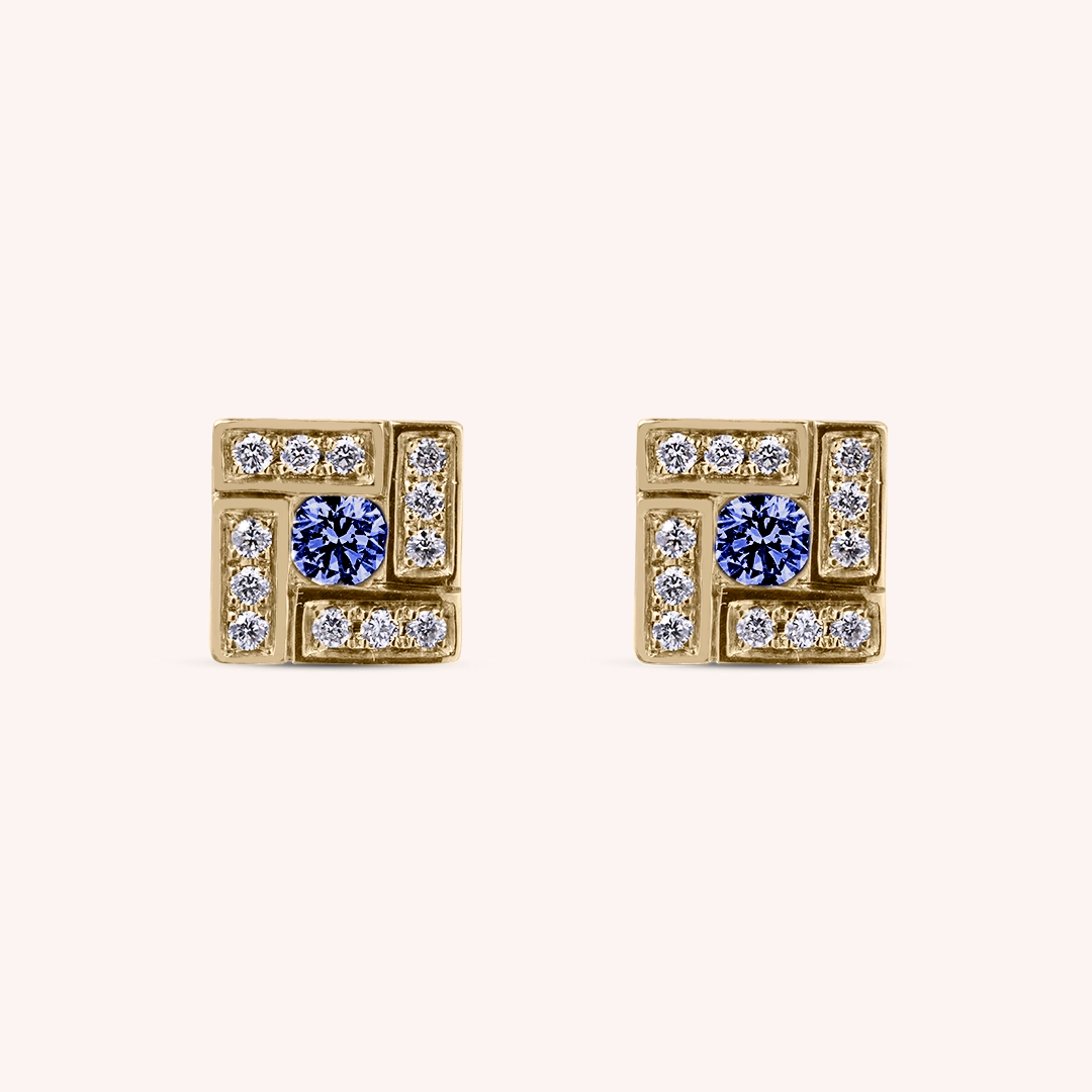 Orecchini Athena Zaffiri 2 Oro giallo - Varengo Gioielli