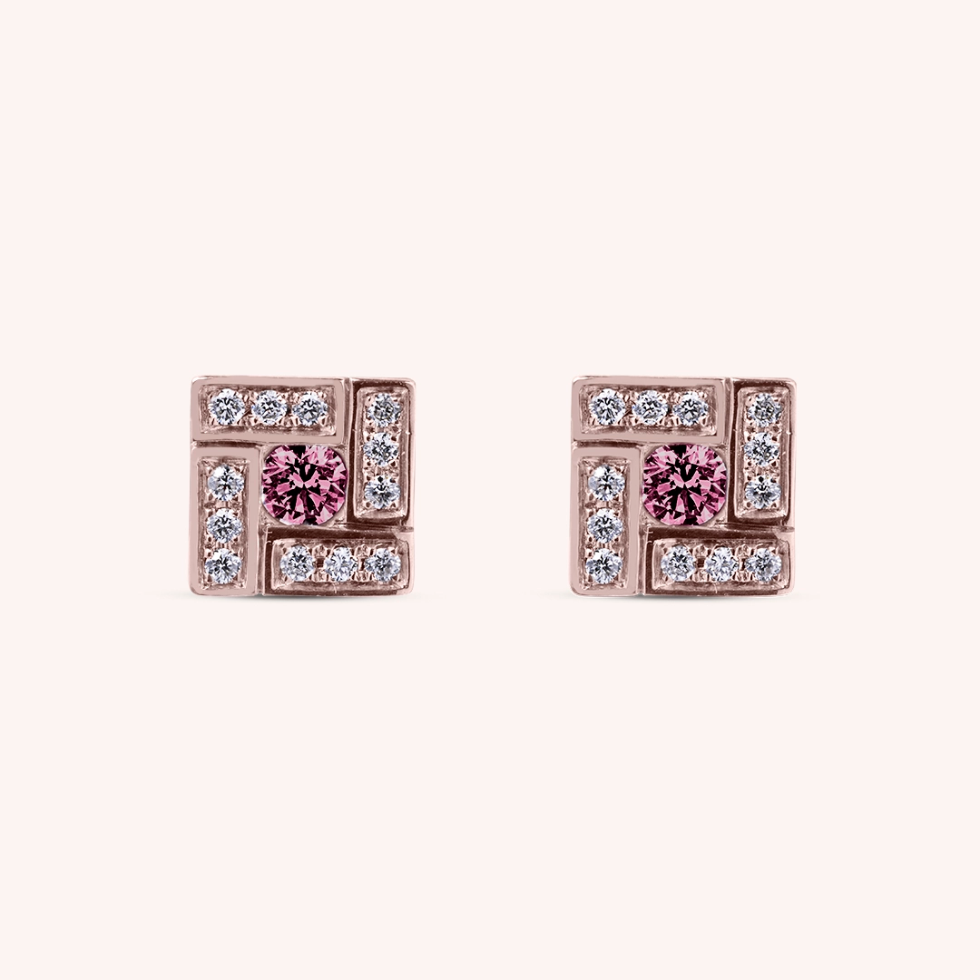 Orecchini Athena Rubini 2 Oro rosa - Varengo Gioielli