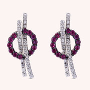 Orecchini Elettra Rubini Oro bianco - Varengo Gioielli