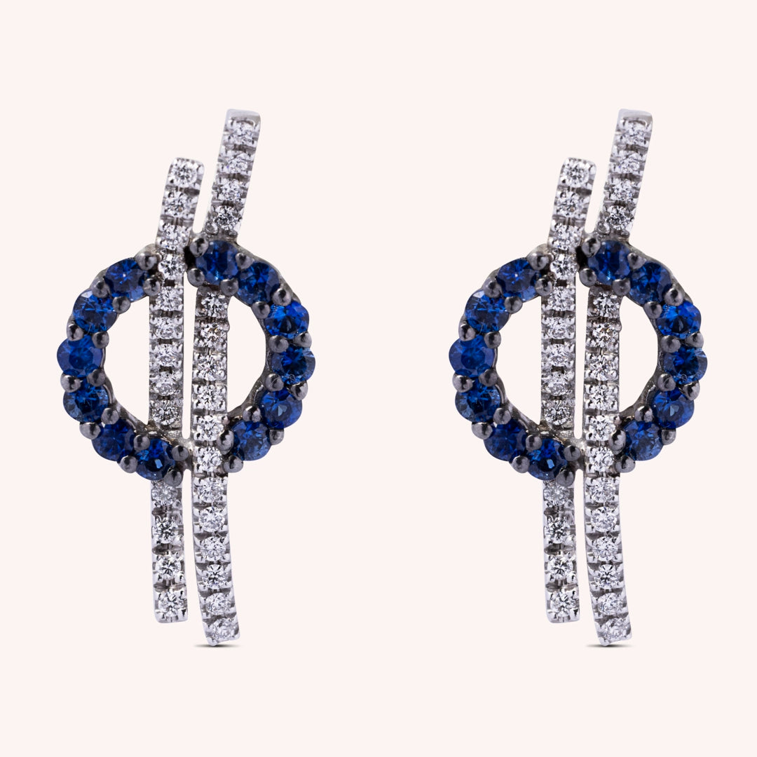 Orecchini Elettra Zaffiri Oro bianco - Varengo Gioielli