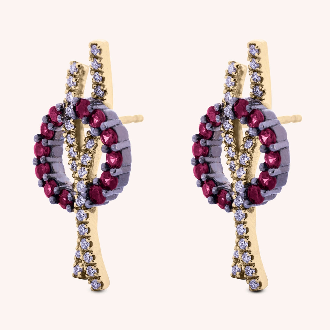 Orecchini Elettra Rubini - Varengo Gioielli