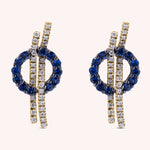 Carica l’immagine nella galleria, Orecchini Elettra Zaffiri Oro giallo - Varengo Gioielli
