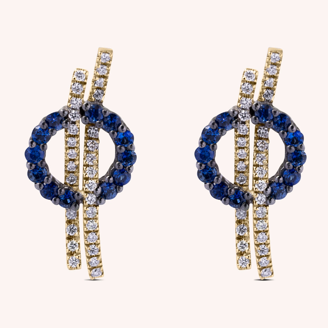 Orecchini Elettra Zaffiri Oro giallo - Varengo Gioielli