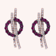 Orecchini Elettra Rubini Oro rosa - Varengo Gioielli