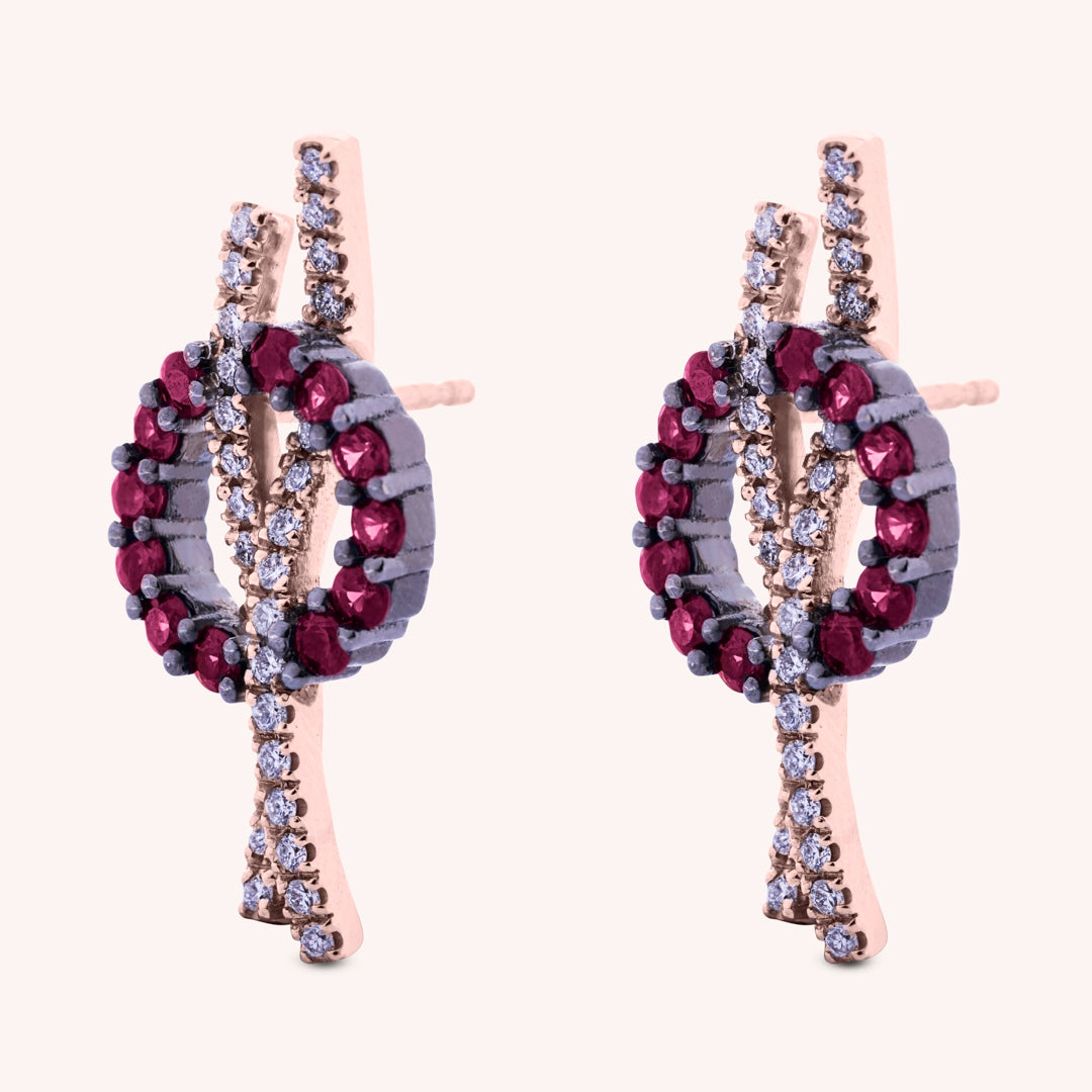 Orecchini Elettra Rubini - Varengo Gioielli