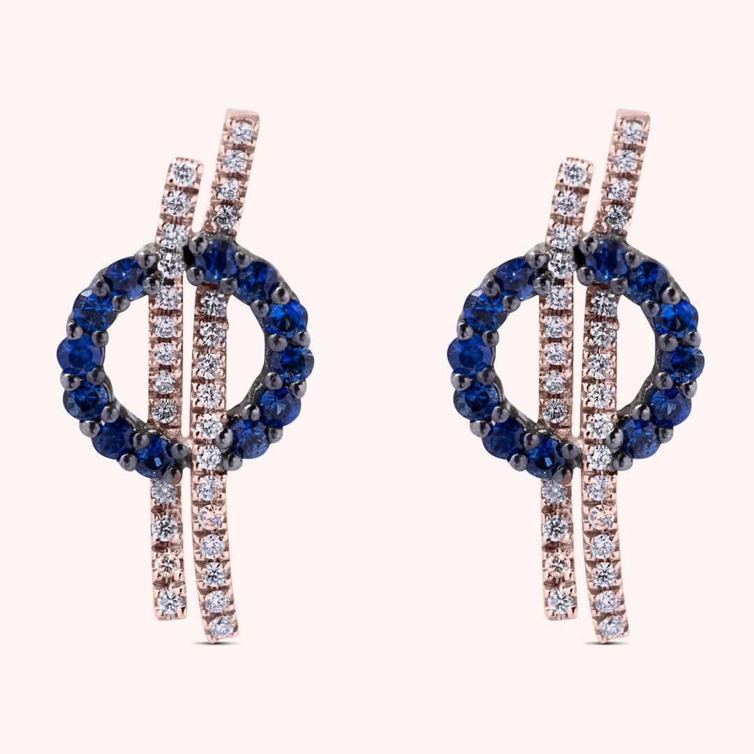 Orecchini Elettra Zaffiri Oro rosa - Varengo Gioielli