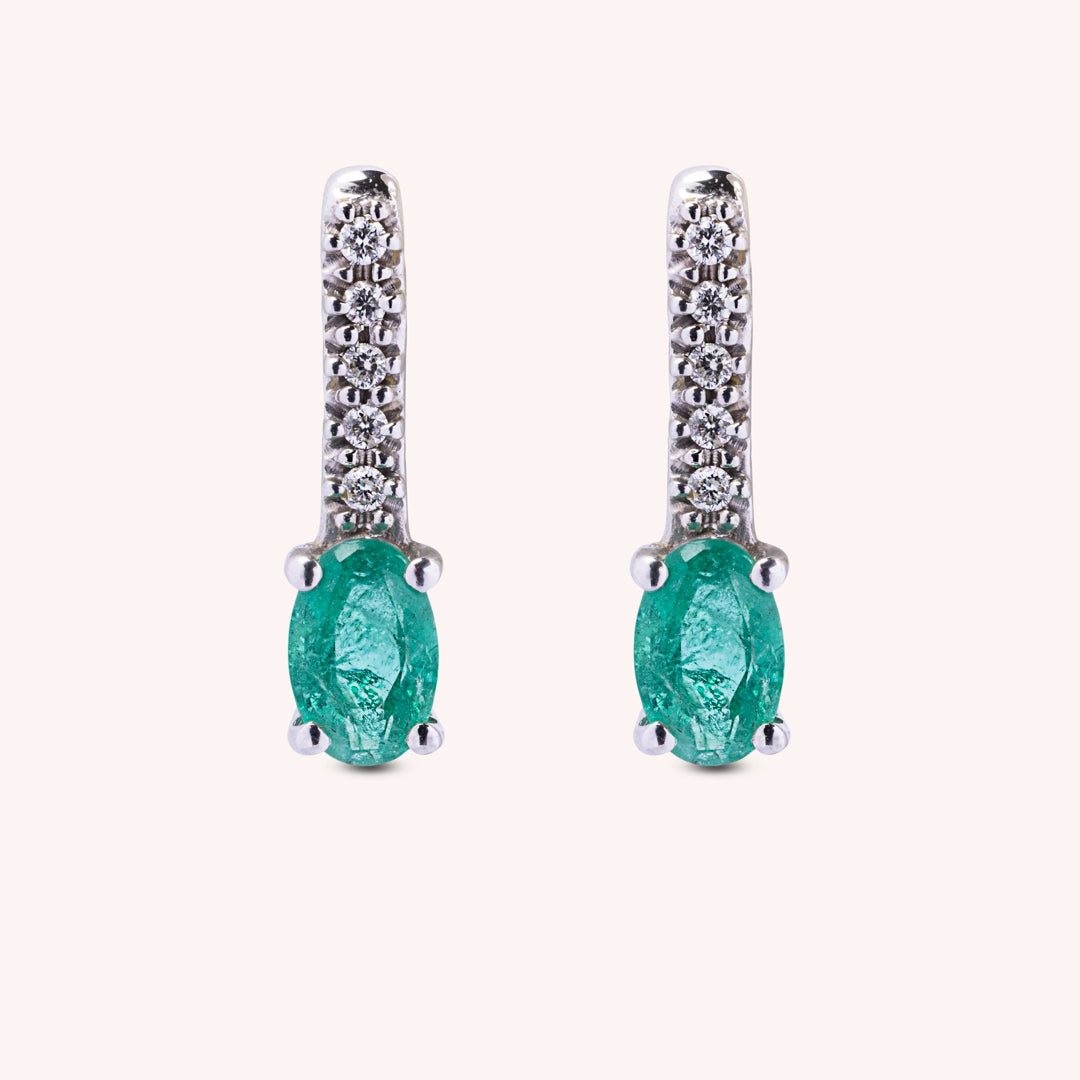 Orecchini Estia Smeraldi Oro bianco - Varengo Gioielli